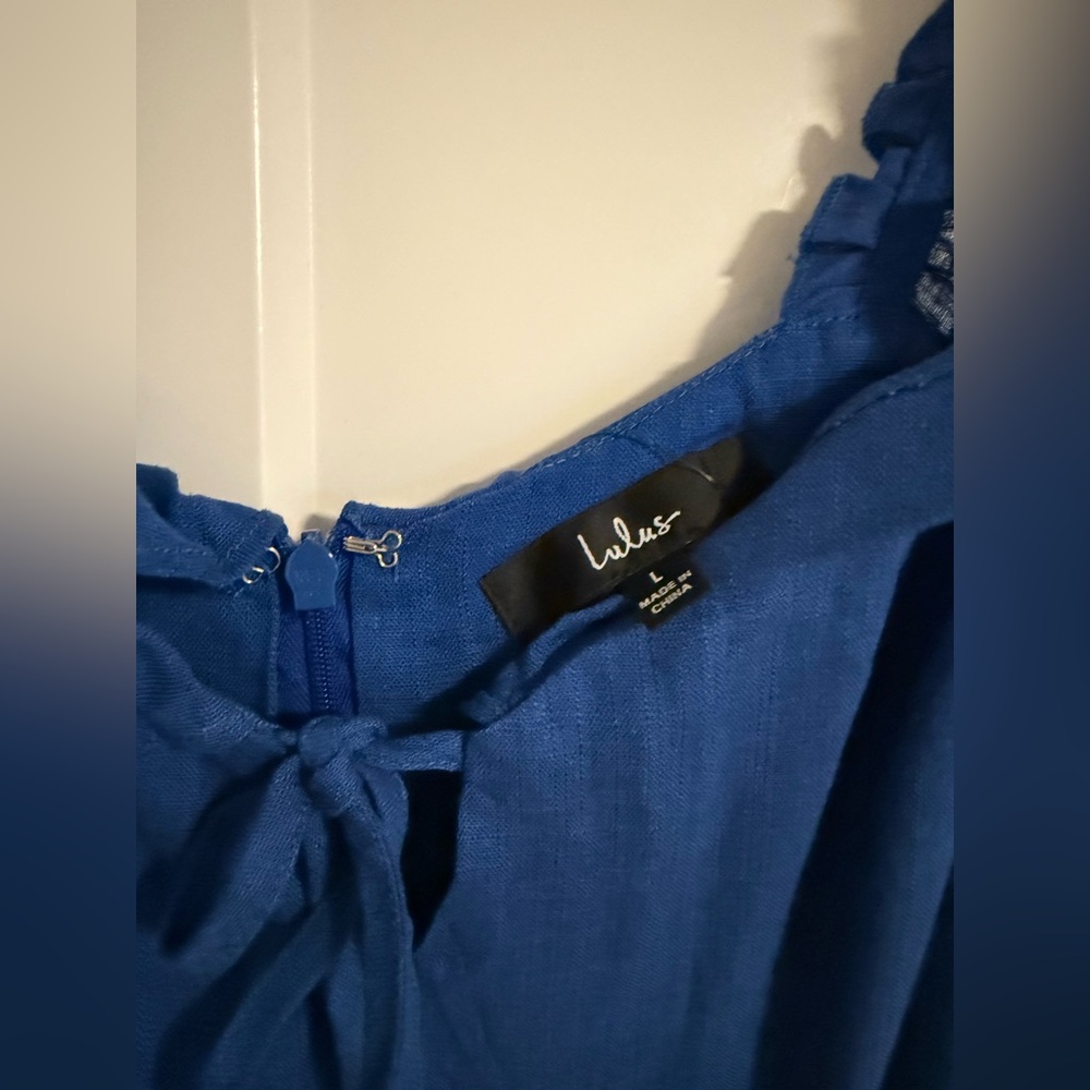 Lulu's Chic Blue Ruffle Mini Dress - Picture 3 of 3